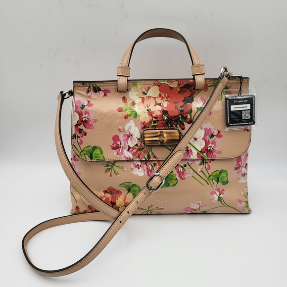 GUCCI Bamboo Blooms Daily Top Handle Bag..Authentic w/COA.